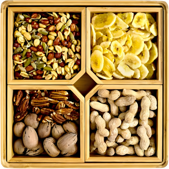 Wooden Serving Platter - 4 Compartments